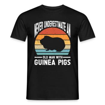 Meerschweinchen Geschenk Haustier Meerschweinchen - Männer T-Shirt - Schwarz - Vorne - AI Model Male 178 light (178cm)