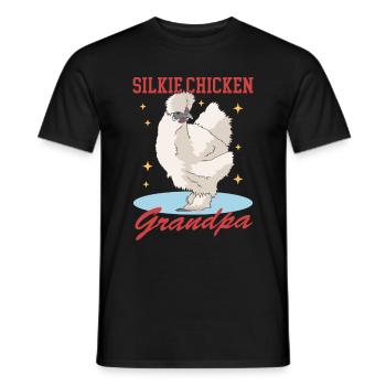 Silk Chicken Grandpa Silkie Chicken Silk Chickens Gift - Men's T-Shirt - black - Front - AI Model Male 178 light (178cm)