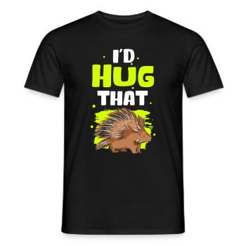 Porcupine Porcupines Gift - Men's T-Shirt - black - Front - AI Model Male 178 light (178cm)
