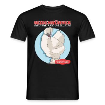 Seidenhuhn | Silkie Hühner Seidenhühner Geschenk - Männer T-Shirt - Schwarz - Vorne - AI Model Male 178 light (178cm)