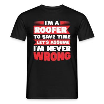 Couvreur Cadeau Travail Artisan Couvreur - T-shirt homme - noir - Devant - AI Model Male 178 light (178cm)