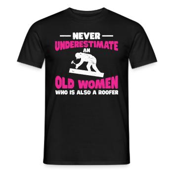 Roofer Gift Work Artisan Roofer - Men's T-Shirt - black - Front - AI Model Male 178 light (178cm)
