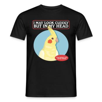 Cockatiels Bird Owner Bird Gift - Men's T-Shirt - black - Front - AI Model Male 178 light (178cm)