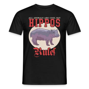 Bébé hippopotame | Hippopotames Hippos Cadeau - T-shirt homme - noir - Devant - AI Model Male 178 light (178cm)