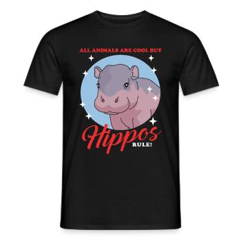 Hippo Baby Hippo Hippos Gift - Men's T-Shirt - black - Front - AI Model Male 178 light (178cm)