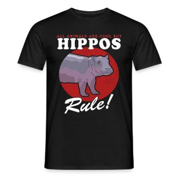Hippos Baby Hippo Hippo Gift - Men's T-Shirt - black - Front - AI Model Male 178 light (178cm)