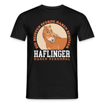Haflinger Pferde Haffi Pferdebesitzer Geschenk - Männer T-Shirt - Schwarz - Vorne - AI Model Male 178 light (178cm)