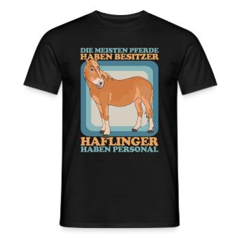 Haflinger Pferde Pferdebesitzer Haffi Geschenk - Männer T-Shirt - Schwarz - Vorne - AI Model Male 178 light (178cm)