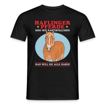 Haflinger Pferd Haffi Pferdebesitzer Geschenk - Männer T-Shirt - Schwarz - Vorne - AI Model Male 178 light (178cm)