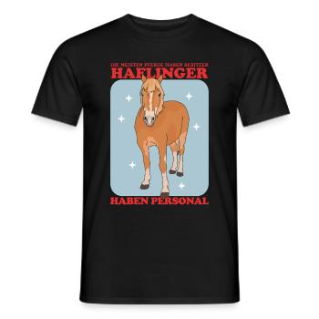 Haflinger Pferde | Haffi Pferdebesitzer Geschenk - Männer T-Shirt - Schwarz - Vorne - AI Model Male 178 light (178cm)