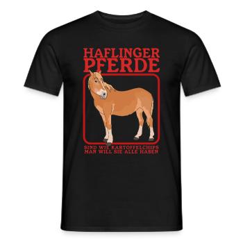 Haflinger Pferd | Haffi Pferdebesitzer Geschenk - Männer T-Shirt - Schwarz - Vorne - AI Model Male 178 light (178cm)