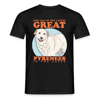 Chien de montagne pyrénéen Papa Chien Chien Propriétaire Cadeau - T-shirt homme - noir - Devant - AI Model Male 178 light (178cm)