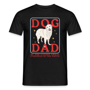 Chien de montagne des Pyrénées Papa Chiens Chien Propriétaire Cadeau - T-shirt homme - noir - Devant - AI Model Male 178 light (178cm)