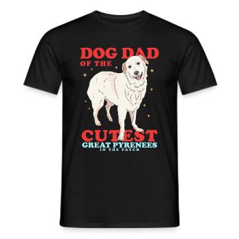 Papa chien de montagne des Pyrénées | Cadeau du propriétaire de chien - T-shirt homme - noir - Devant - AI Model Male 178 light (178cm)