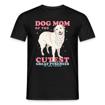 Chien de montagne des Pyrénées Maman Chien Propriétaire Cadeau - T-shirt homme - noir - Devant - AI Model Male 178 light (178cm)
