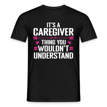 Caregiver Gift Nurse - Men's T-Shirt - black - Front - AI Model Male 178 light (178cm)