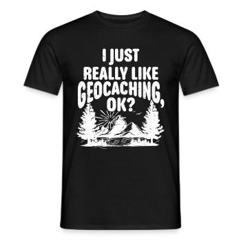 Geocaching Gift Geocacher Geocache - Men's T-Shirt - black - Front - AI Model Male 178 light (178cm)