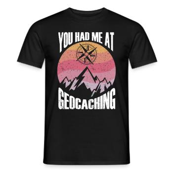 Cadeau Geocaching Geocacher Geocache - T-shirt homme - noir - Devant - AI Model Male 178 light (178cm)