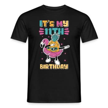 11e anniversaire 11 ans Cadeau Idée Cadeau Cadeau - T-shirt homme - noir - Devant - AI Model Male 178 light (178cm)