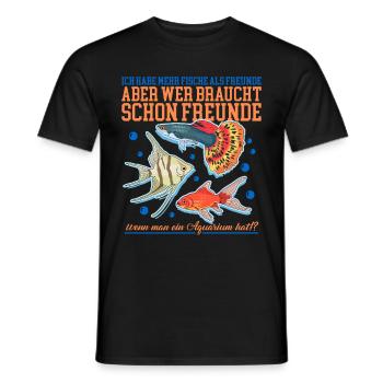 Aquarium Aquarianer Aquaristik Zierfisch Geschenk - Männer T-Shirt - Schwarz - Vorne - AI Model Male 178 light (178cm)