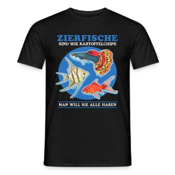 Aquarium Aquarianer Zierfisch Aquaristik Geschenk - Männer T-Shirt - Schwarz - Vorne - AI Model Male 178 light (178cm)