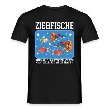 Aquarium Zierfisch Aquarianer Aquaristik Geschenk - Männer T-Shirt - Schwarz - Vorne - AI Model Male 178 light (178cm)