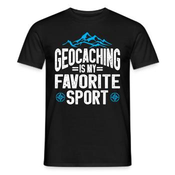 Cadeau Geocaching Geocacher Geocache - T-shirt homme - noir - Devant - AI Model Male 178 light (178cm)