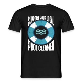 Nettoyage de piscine Travail Gardien de piscine - T-shirt homme - noir - Devant - AI Model Male 178 light (178cm)