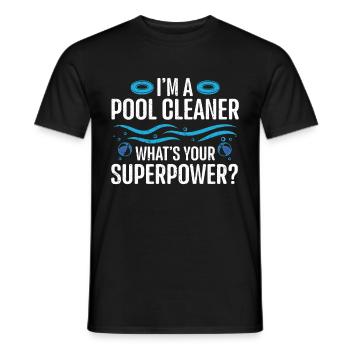 Nettoyage de piscine Travail Gardien de piscine - T-shirt homme - noir - Devant - AI Model Male 178 light (178cm)