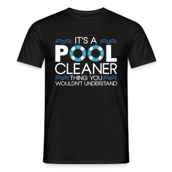 Nettoyage de piscine Travail Gardien de piscine - T-shirt homme - noir - Devant - AI Model Male 178 light (178cm)