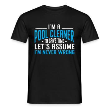 Nettoyage de piscine Travail Gardien de piscine - T-shirt homme - noir - Devant - AI Model Male 178 light (178cm)