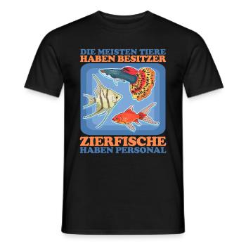 Aquaristik Aquarium Aquarianer Zierfisch Geschenk - Männer T-Shirt - Schwarz - Vorne - AI Model Male 178 light (178cm)