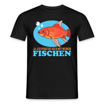 Aquarianer Aquarium Aquaristik Zierfisch Geschenk - Männer T-Shirt - Schwarz - Vorne - AI Model Male 178 light (178cm)