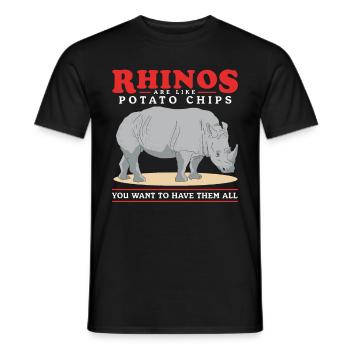 Rhinocéros Rhinocéros Rhinocéros Cadeau - T-shirt homme - noir - Devant - AI Model Male 178 light (178cm)