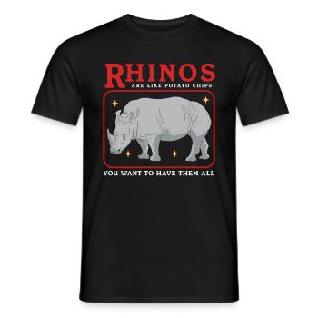 Rhinocéros Rhinocéros Rhinocéros Cadeau - T-shirt homme - noir - Devant - AI Model Male 178 light (178cm)