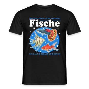 Aquarium Aquarianer Aquaristik Zierfisch Geschenk - Männer T-Shirt - Schwarz - Vorne - AI Model Male 178 light (178cm)