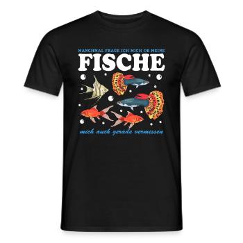 Aquaristik Aquarium Aquarianer Zierfisch Geschenk - Männer T-Shirt - Schwarz - Vorne - AI Model Male 178 light (178cm)