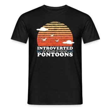 Ponton Ponton Bateau | Cadeau du capitaine ponton - T-shirt homme - noir - Devant - AI Model Male 178 light (178cm)