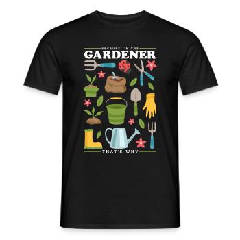 Jardin, jardinier amateur, jardinage, jardinier, cadeau - T-shirt homme - noir - Devant - AI Model Male 178 light (178cm)