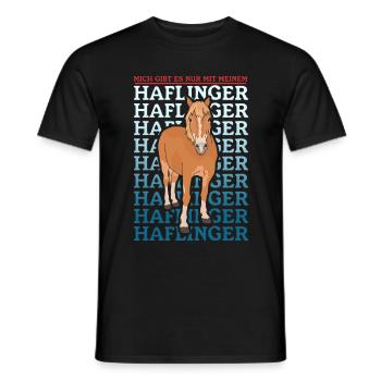 Haflinger Pferde | Haffi Pferdebesitzer Geschenk - Männer T-Shirt - Schwarz - Vorne - AI Model Male 178 light (178cm)