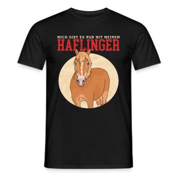 Haflinger Pferde Haffi Pferdebesitzer Geschenk - Männer T-Shirt - Schwarz - Vorne - AI Model Male 178 light (178cm)