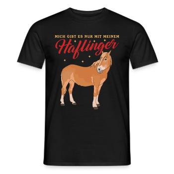 Haflinger Pferd Haffi Pferdebesitzer Geschenk - Männer T-Shirt - Schwarz - Vorne - AI Model Male 178 light (178cm)