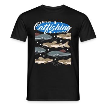 Cadeau de pêche à la pêche au poisson-chat - T-shirt homme - noir - Devant - AI Model Male 178 light (178cm)