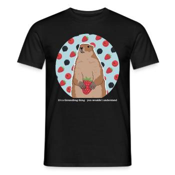 Murmeltiere Mankai Munggen Groundhog Geschenk - Männer T-Shirt - Schwarz - Vorne - AI Model Male 178 light (178cm)