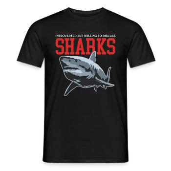 Sharks Shark Great White Shark Sharks Gift - Men's T-Shirt - black - Front - AI Model Male 178 light (178cm)