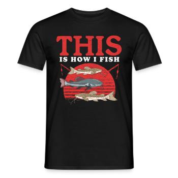 Angler Catfish Fishing Fishing Gift - Men's T-Shirt - black - Front - AI Model Male 178 light (178cm)