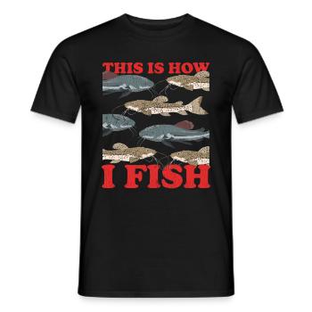 Pêcheur Poisson-Chat Pêche Pêche Poisson Cadeau - T-shirt homme - noir - Devant - AI Model Male 178 light (178cm)