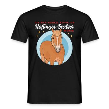 Haflinger Pferd Haffi Pferdebesitzer Geschenk - Männer T-Shirt - Schwarz - Vorne - AI Model Male 178 light (178cm)
