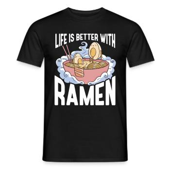 Ramen Cadeau Soupe de nouilles japonaises Ramen - T-shirt homme - noir - Devant - AI Model Male 178 light (178cm)