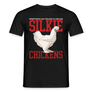 Silk Chicken Silkie Chicken Silk Chickens Gift - Men's T-Shirt - black - Front - AI Model Male 178 light (178cm)